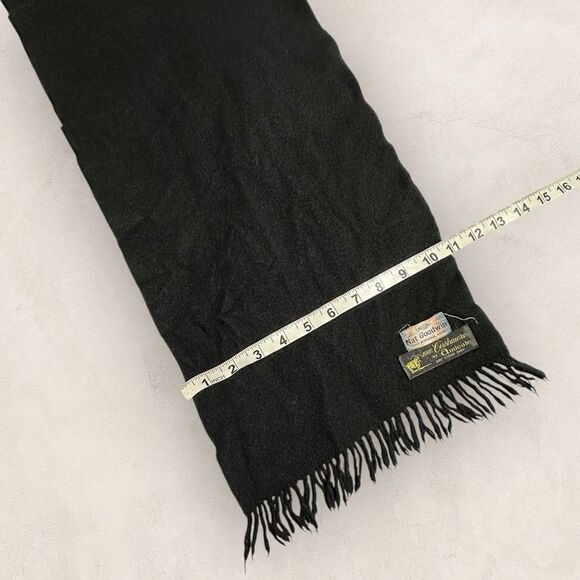 Vintage 60s Amicale 100% Cashmere Wool Black Neck Scarf, Nat Goodwin Tailors, - Picture 2 of 4